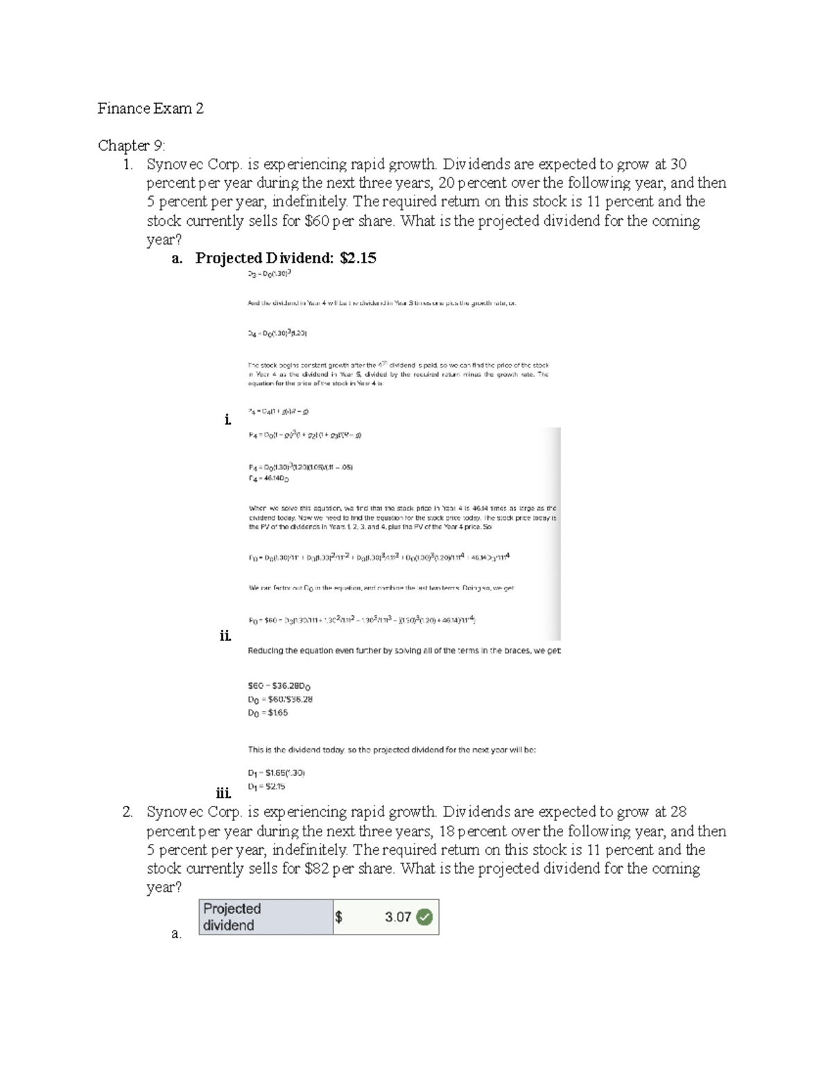 Finance Exam 2 Study guide for exam 2 Finance Exam 2 Chapter 9 1