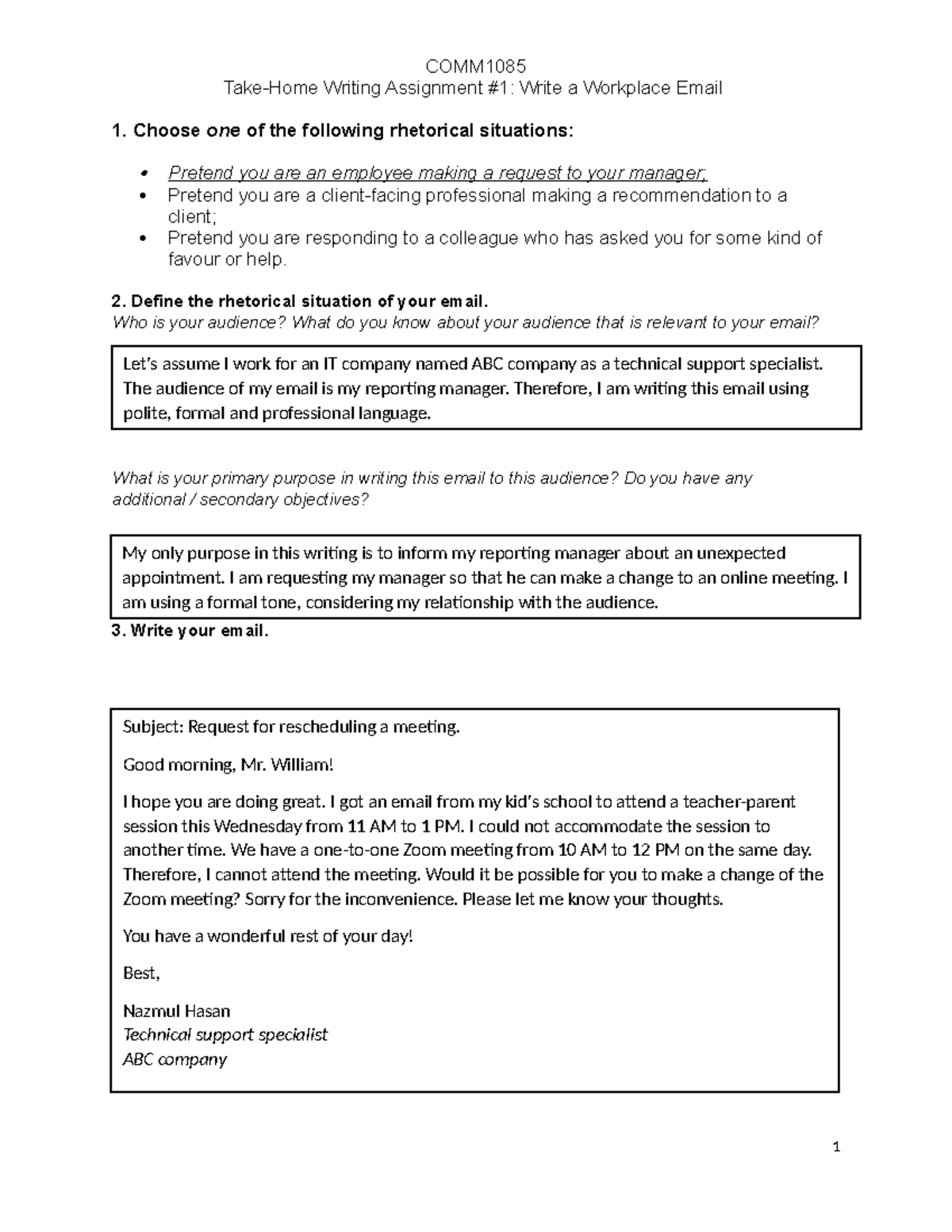 take home assignment interview