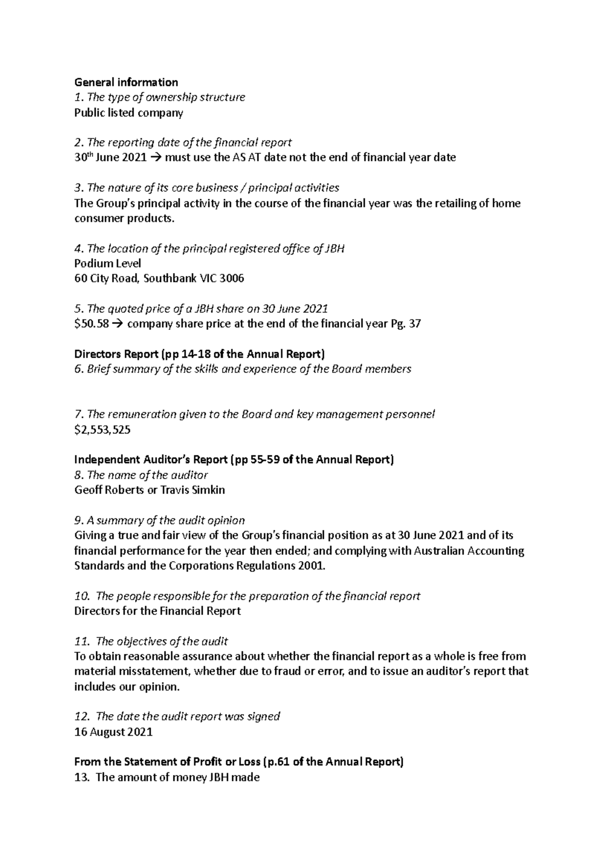 Jb Hifi tutorial practise General information The type of ownership