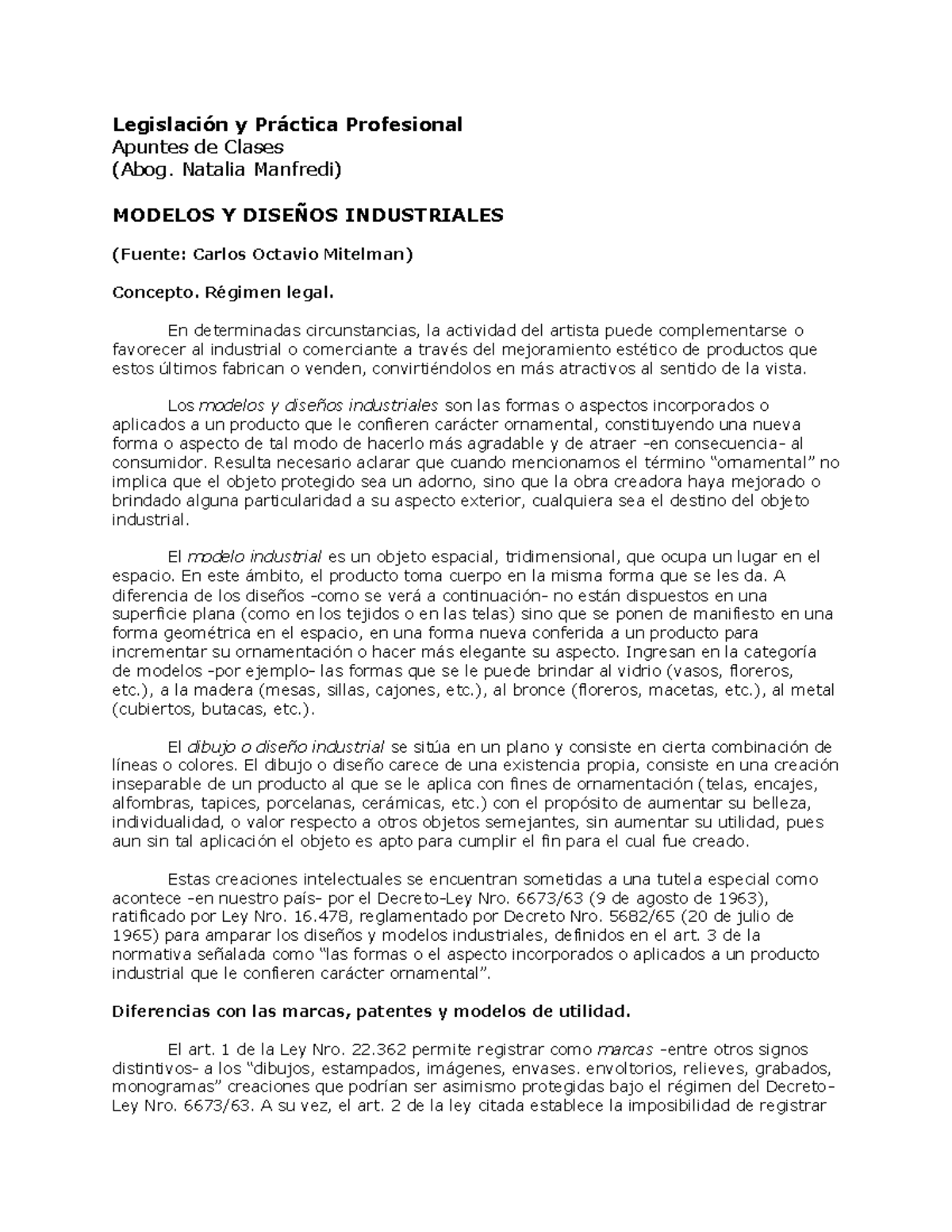 3.- Apunte sobre modelos y diseños industriales - Legislación y ...