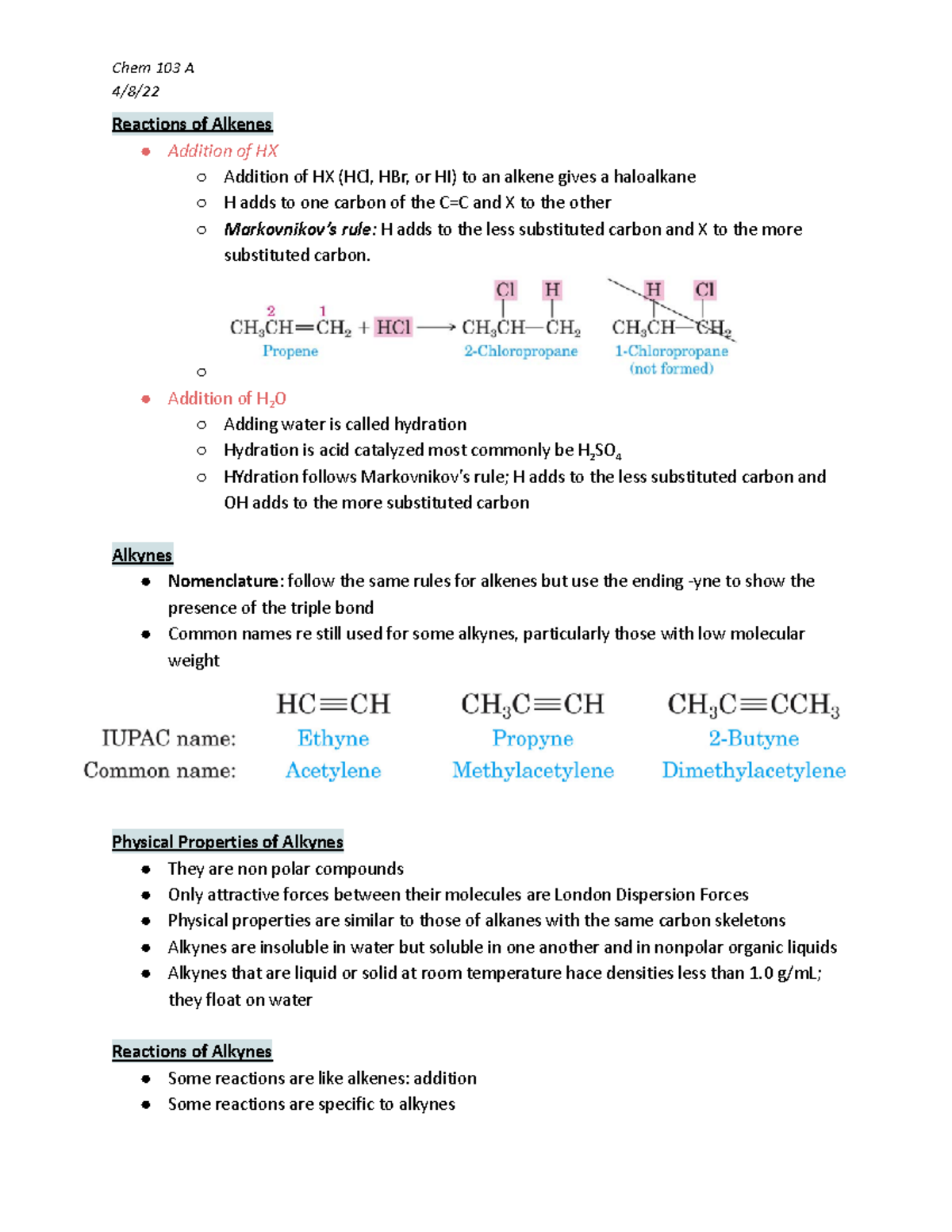 Chem 103 A Week 2 Lecture 2 Notes - CHEM 163 - Studocu