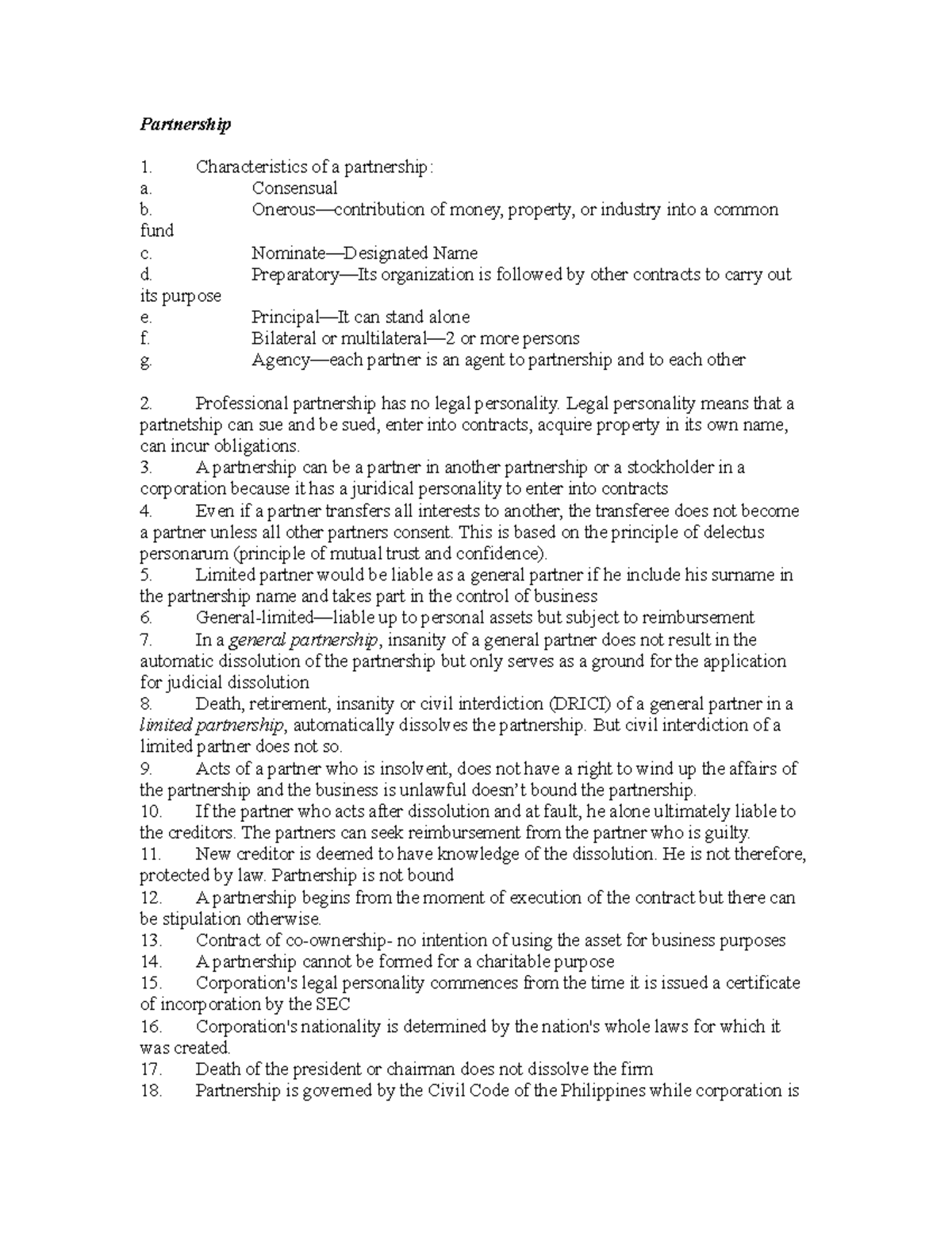 business law partnership case study