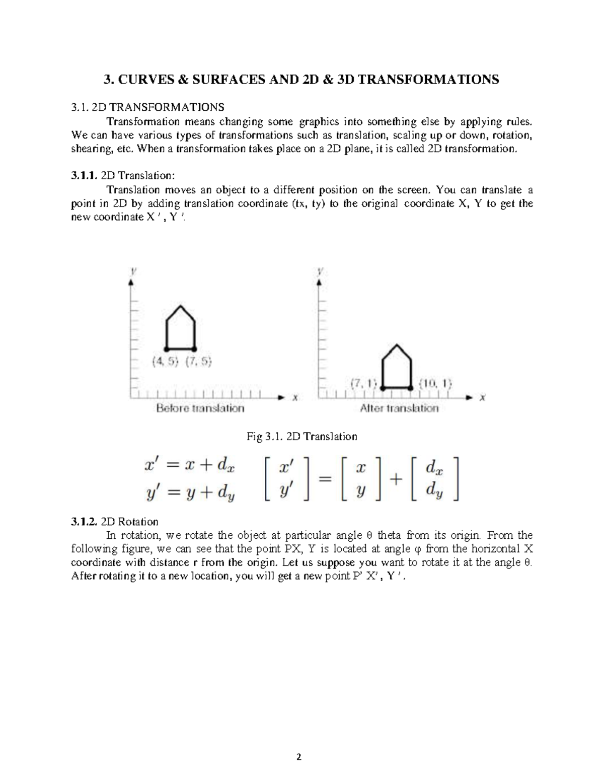 Curves AND Surfaces AND 2D AND 3D Transformations - 3. CURVES ...