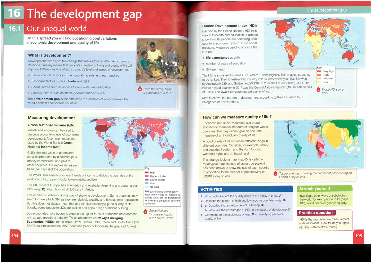 Text book - Development topic - 16 The development gap The development ...
