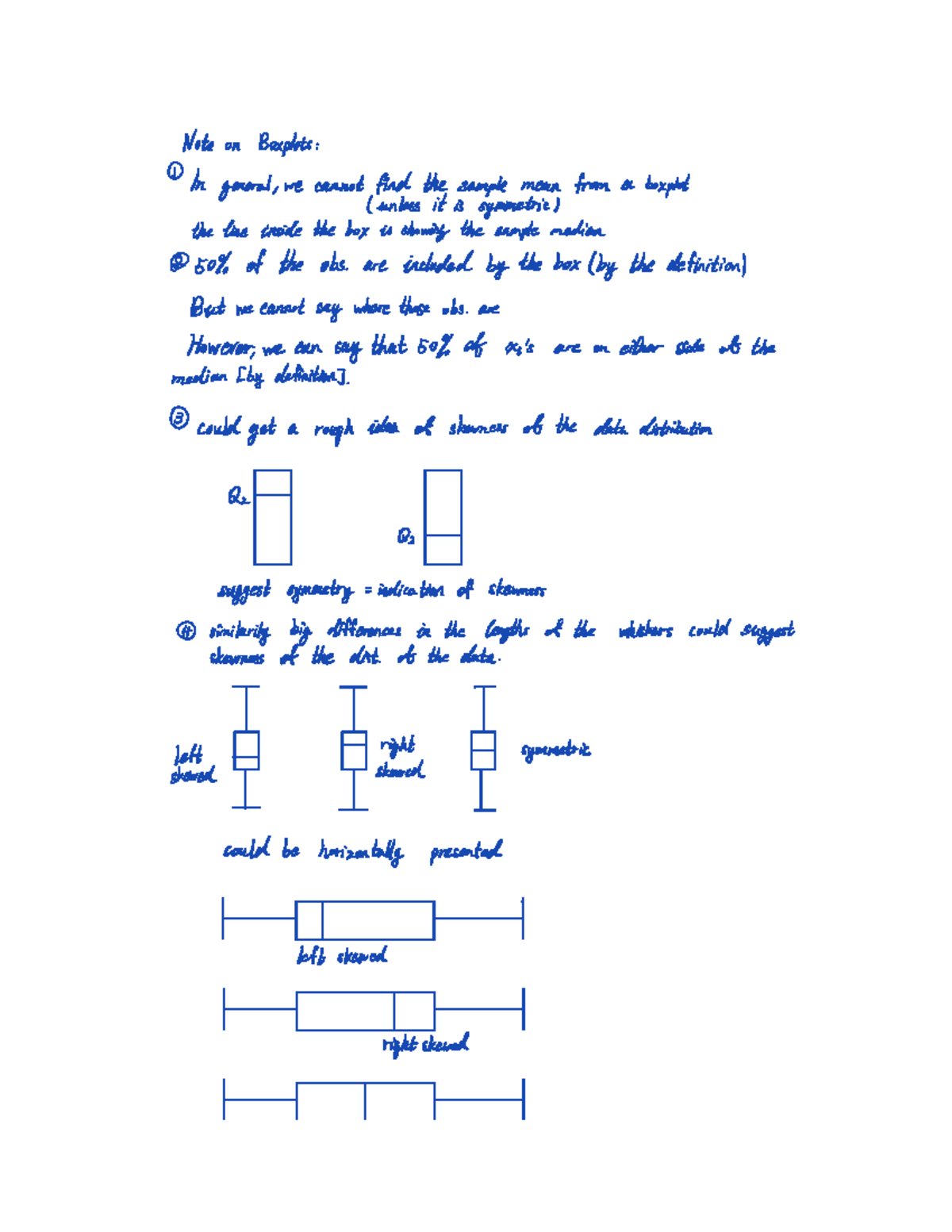Math 203 Lecture 5 - Note on Box plots In general we cannot find ...