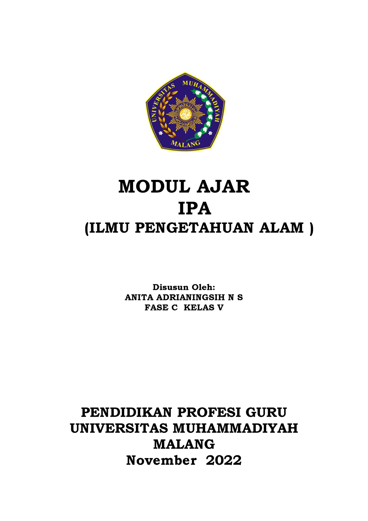 356409-1674275074 - MODUL AJAR IPA (ILMU PENGETAHUAN ALAM ) Disusun ...