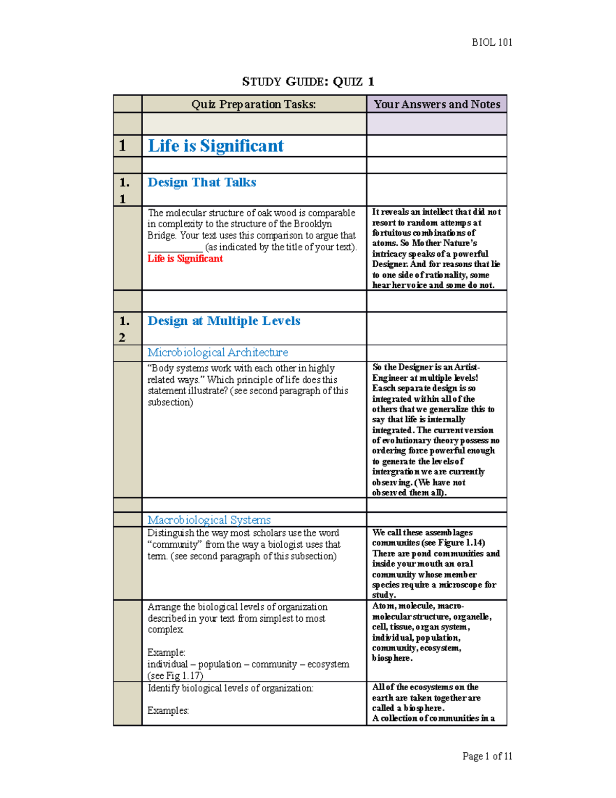 Study Guide Quiz 1 Week 1 - STUDY GUIDE: QUIZ 1 Quiz Preparation Tasks ...