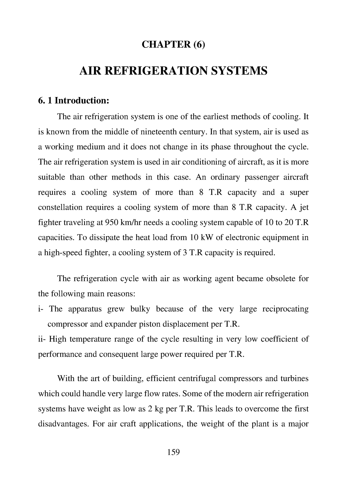 Air Refrigeration Systems - CHAPTER (6) AIR REFRIGERATION SYSTEMS 6. 1 ...