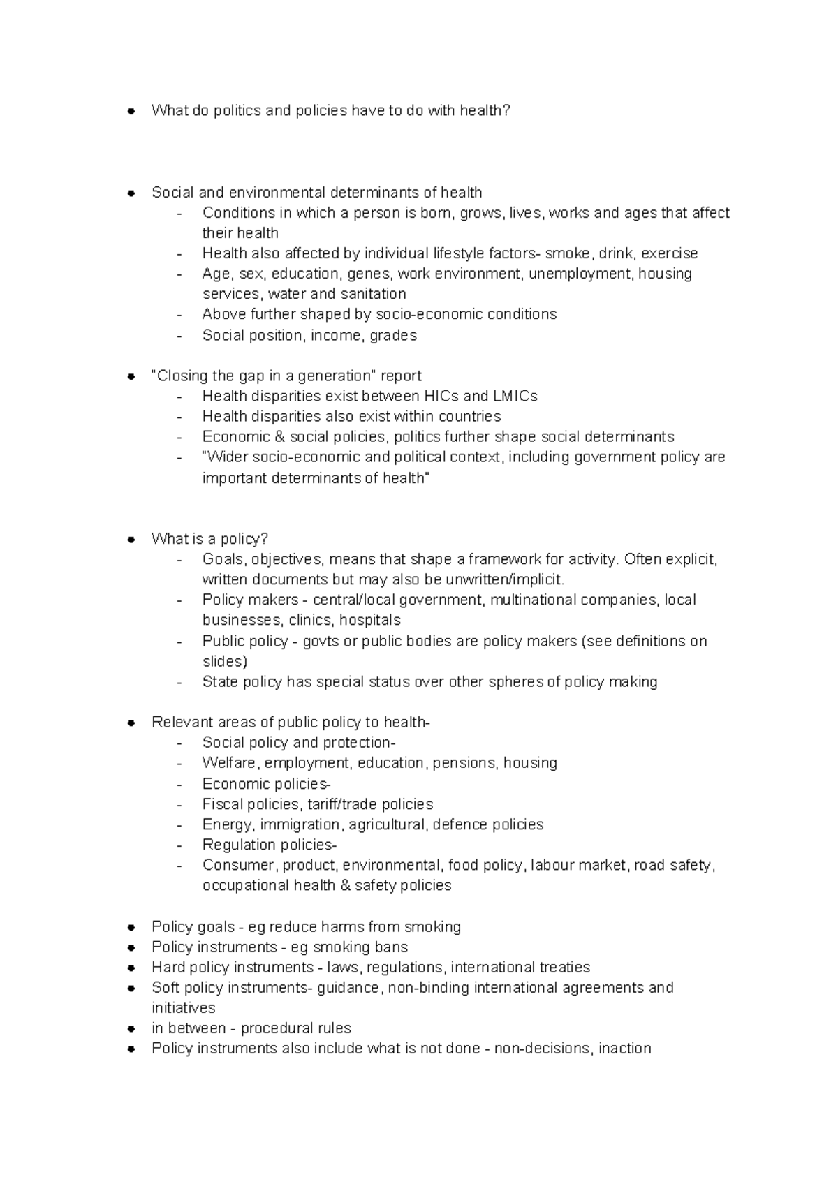 L1 politics, policies and global health - What do politics and policies ...