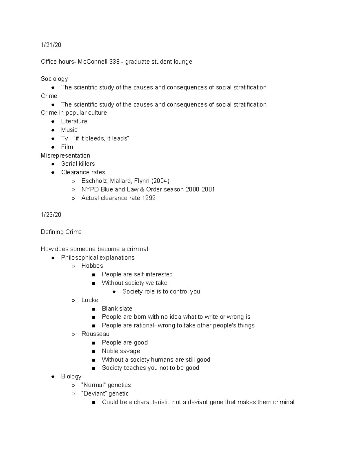 Unit 1 - Lecture notes first half - 1/21/ Office hours- McConnell 338 ...