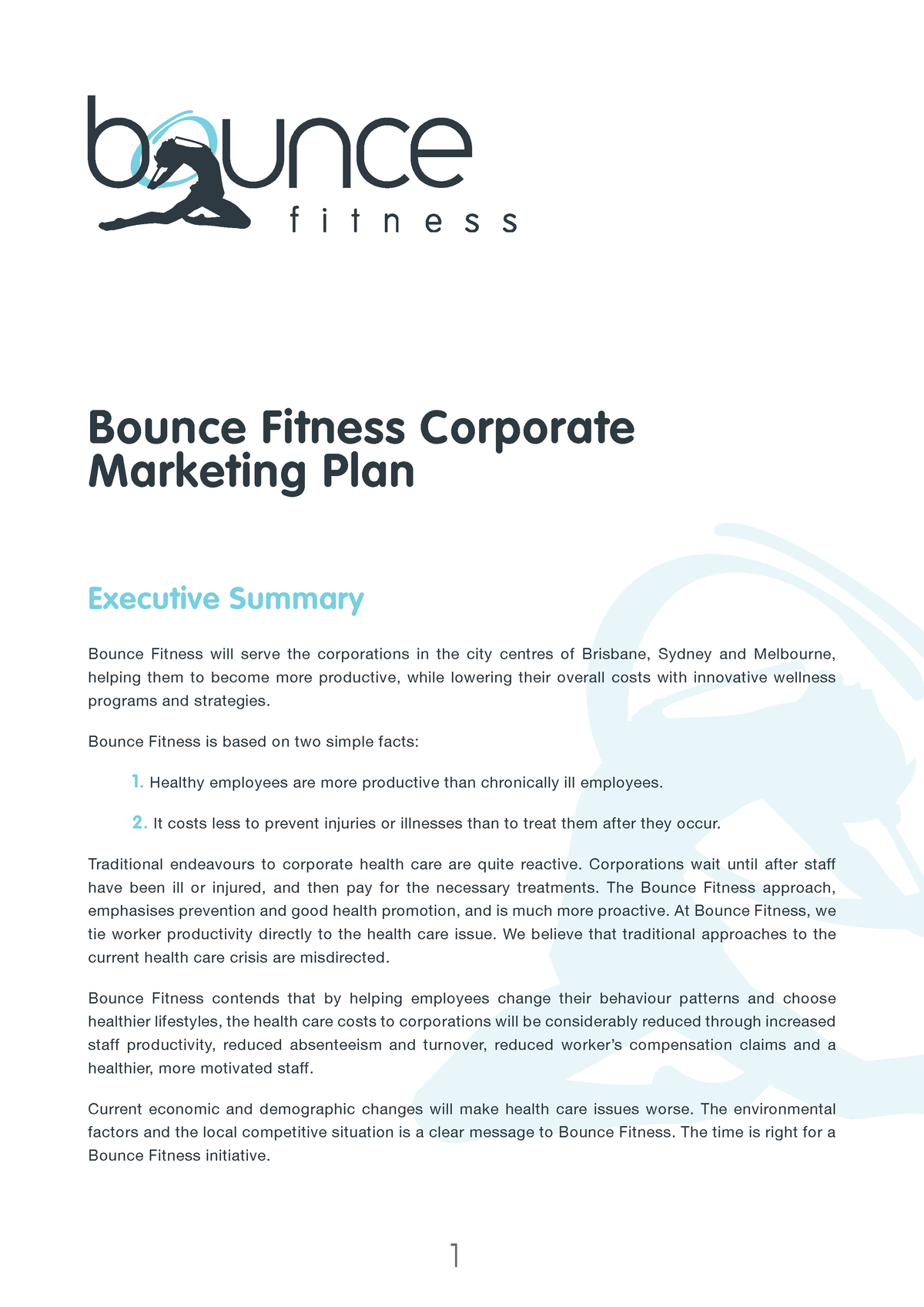 executive summary fitness business plan