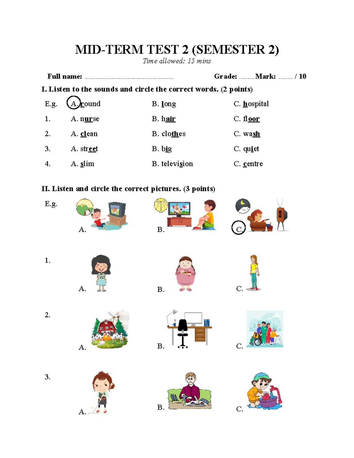 Mid-term test 2 (Semester 2) - MID-TERM TEST 2 (SEMESTER 2) Time ...