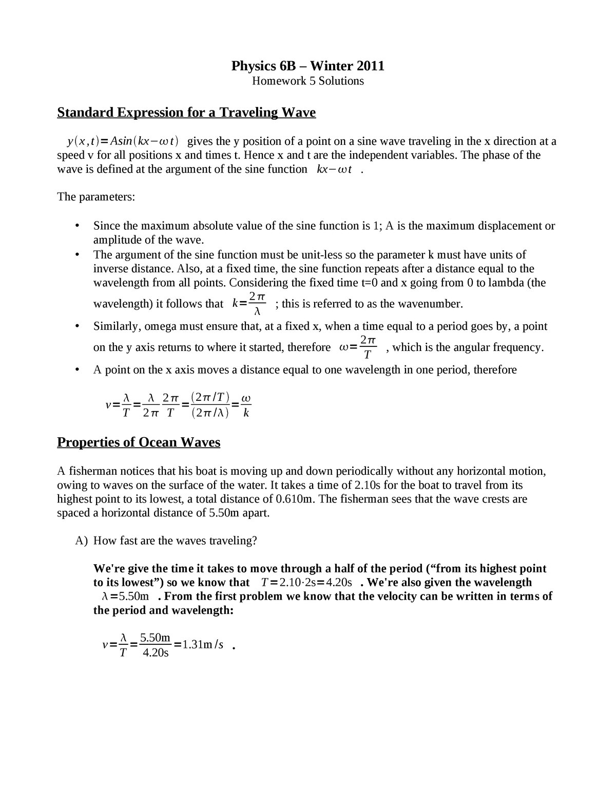 OEF H16 Uitleg - Physics 6B – Winter 2011 Homework 5 Solutions Standard ...