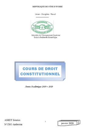 Copie De TD5.La Constitution - L1- 2022-2023 – S1 – 23. TD Droit ...