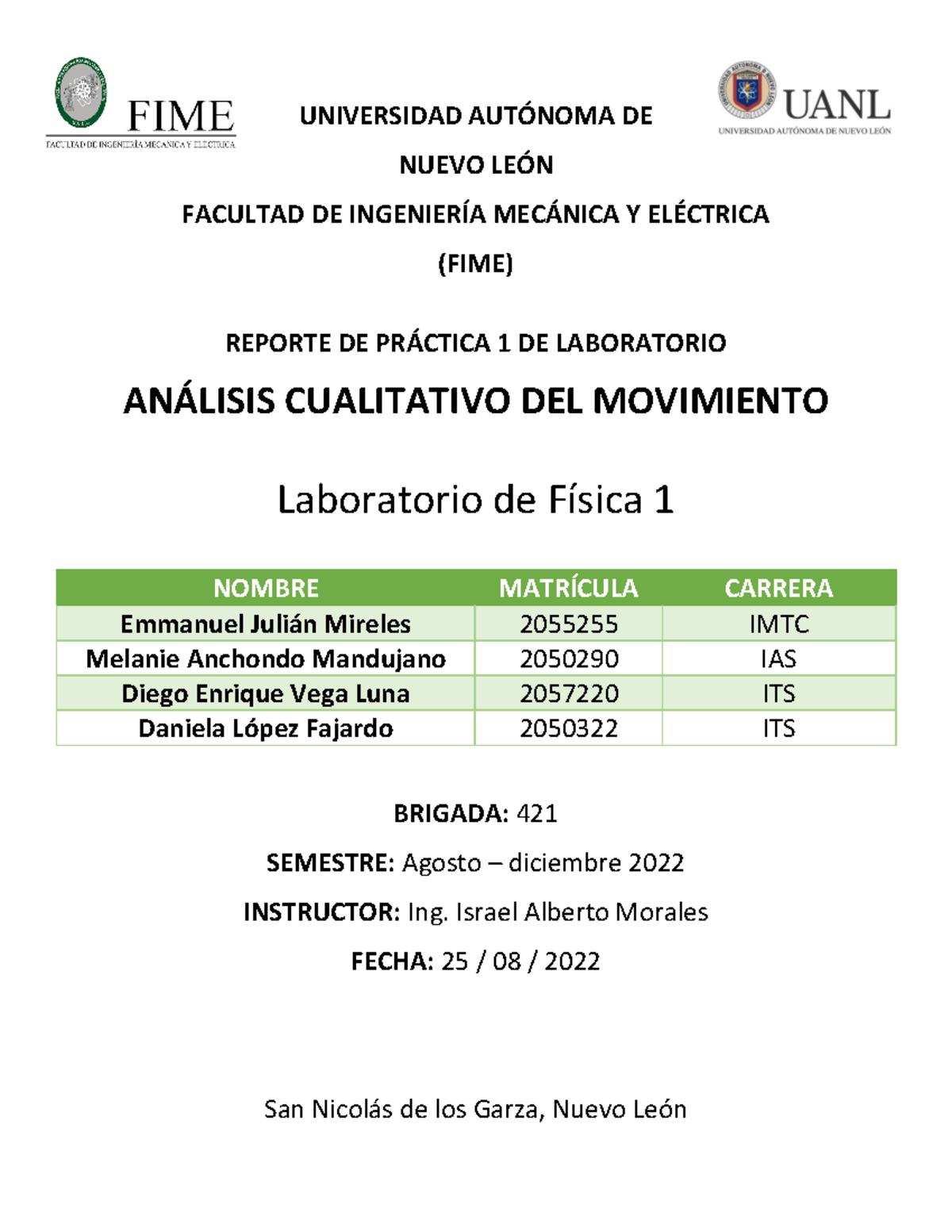 Equipo 3 Reporte Práctica 1 - UNIVERSIDAD AUT”NOMA DE NUEVO LE”N ...