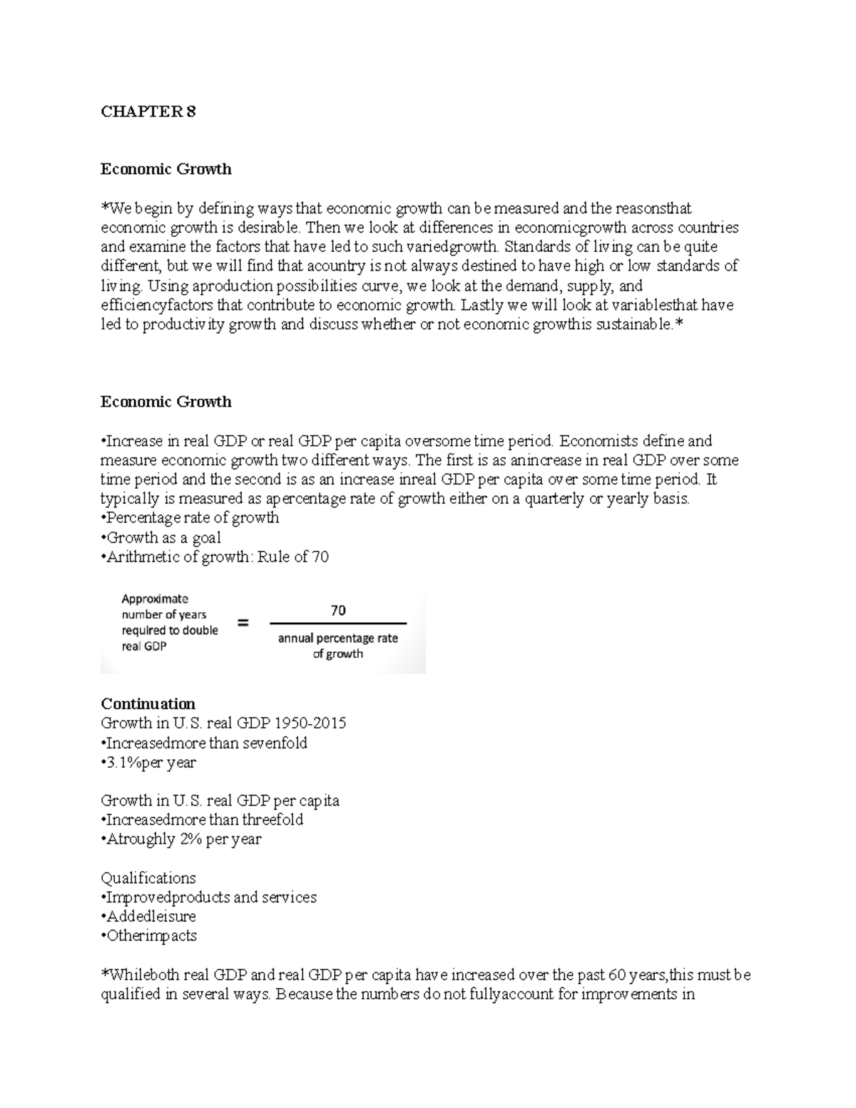 Chapter 8 Macro - Lecture notes 8 - CHAPTER 8 Economic Growth We begin ...