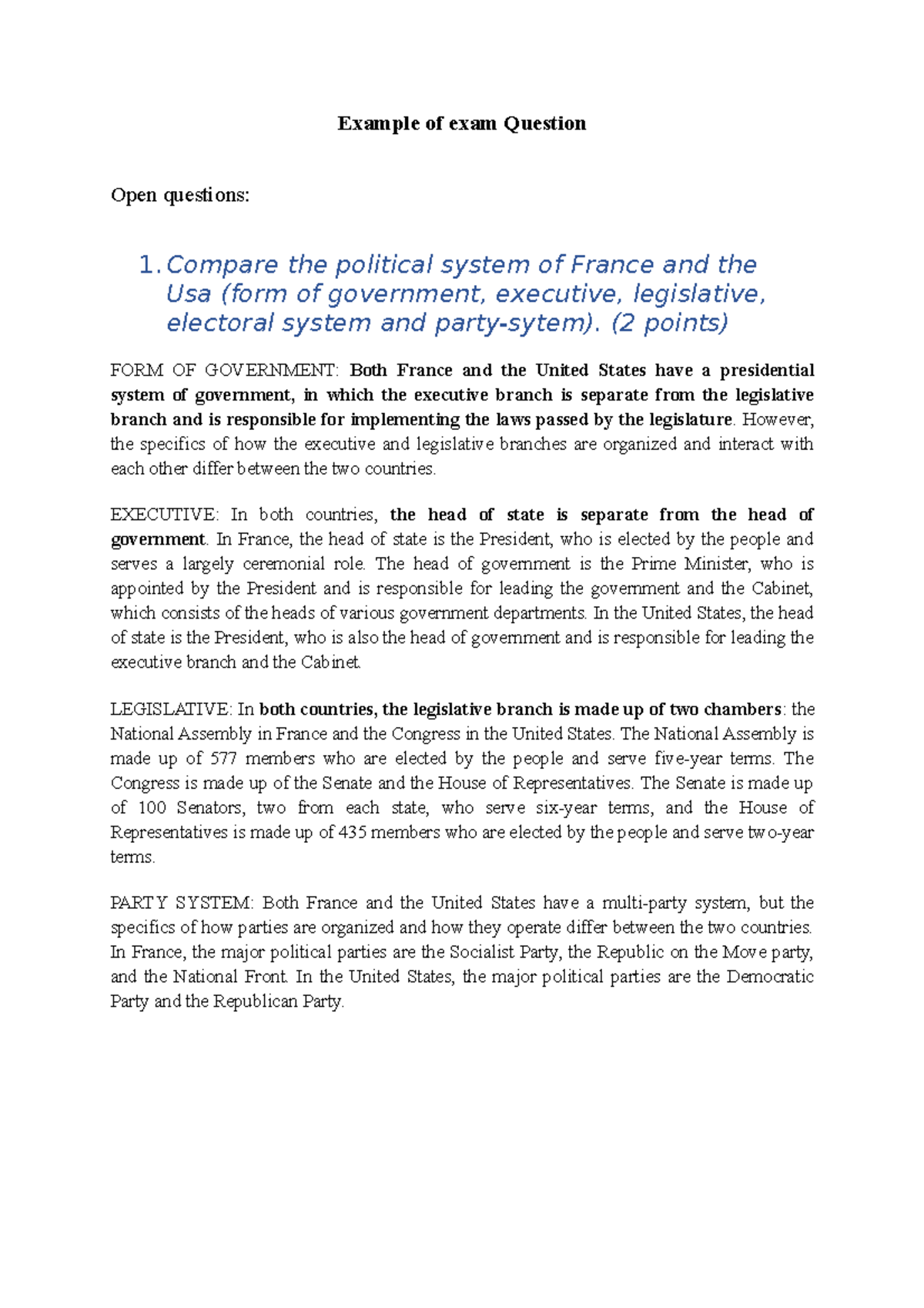 CPS example of open Q 2022 Example of exam Question Open questions