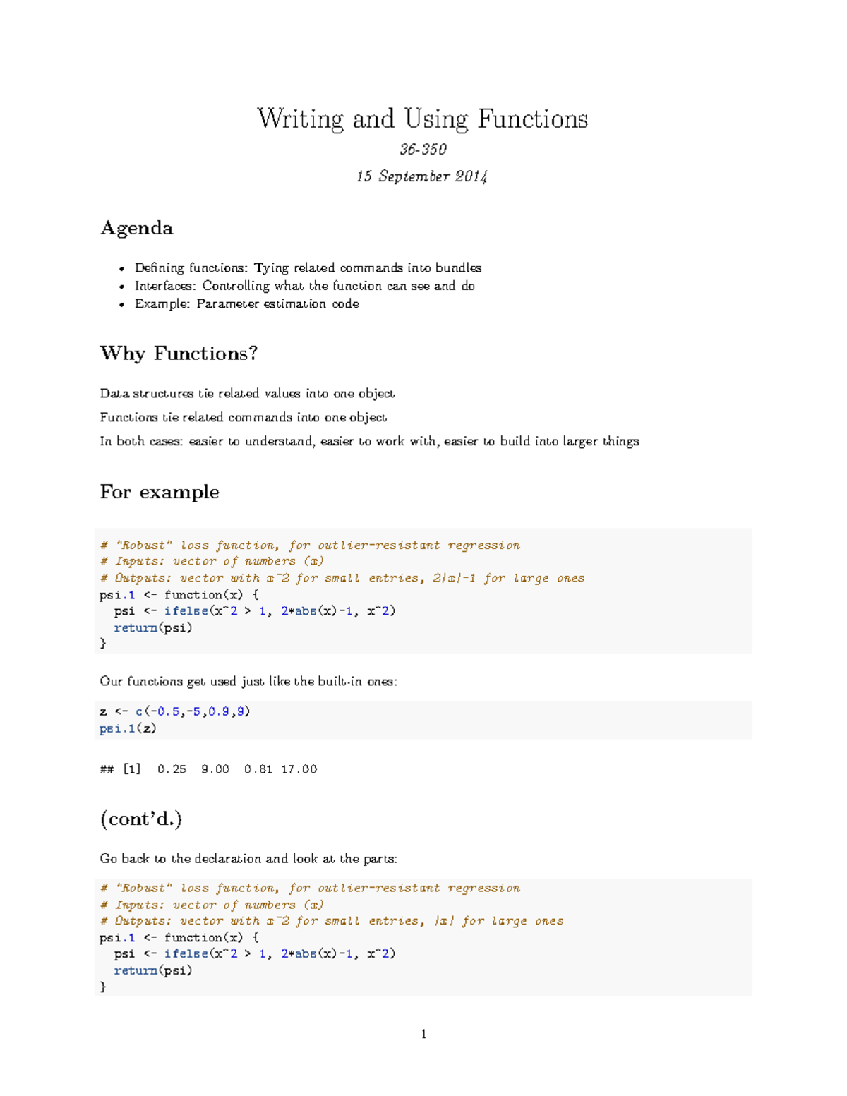 Lecture-06 - Lecture notes 6 - Writing and Using Functions 36- 15 ...