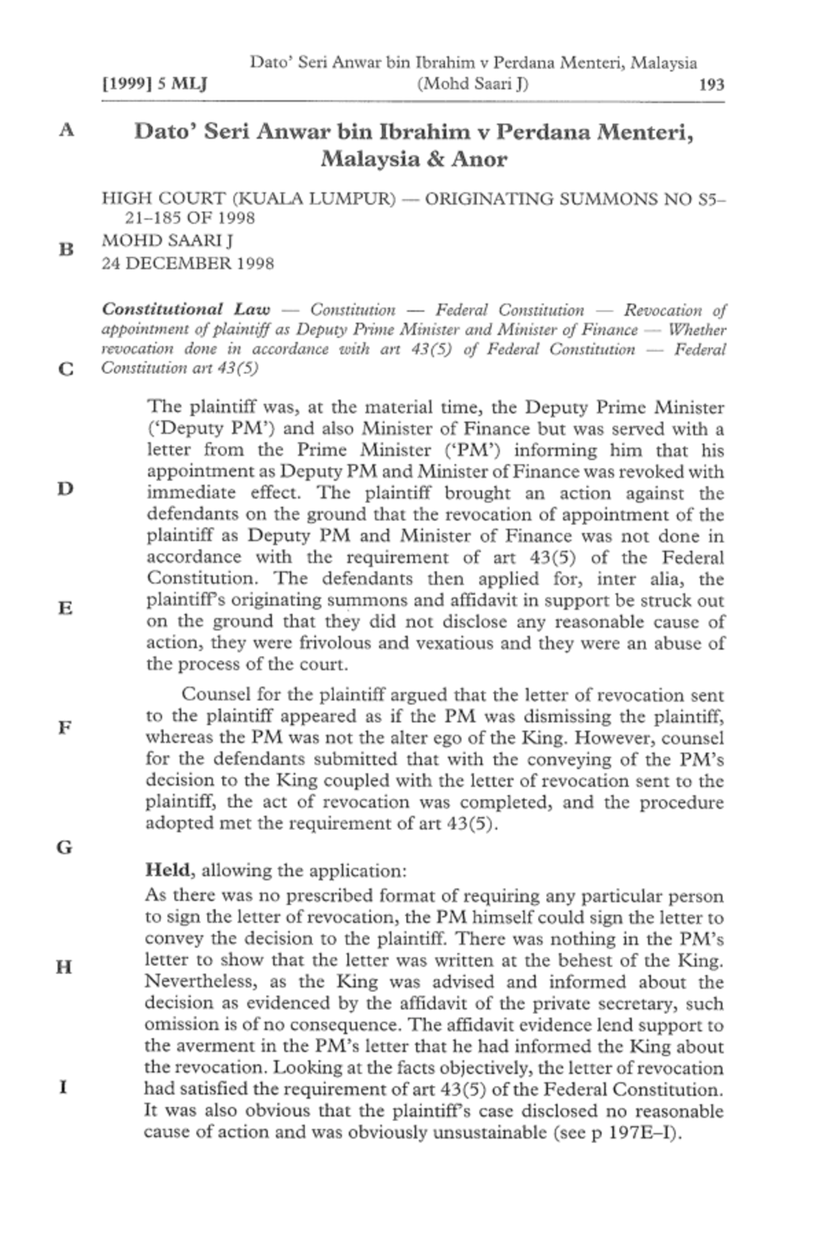 Dato Seri Anwar Bin Ibrahim V Perdana Menteri Malaysia Anor