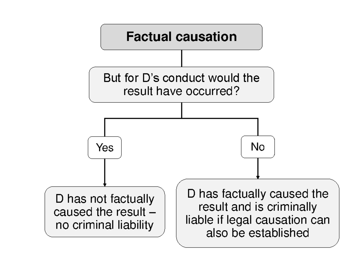 Causation flow chart - flow - D has not factually caused the result ...