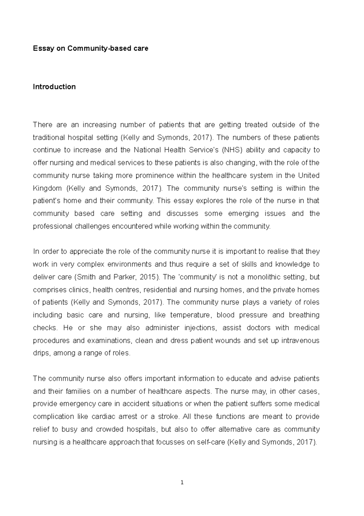 community essay pdf