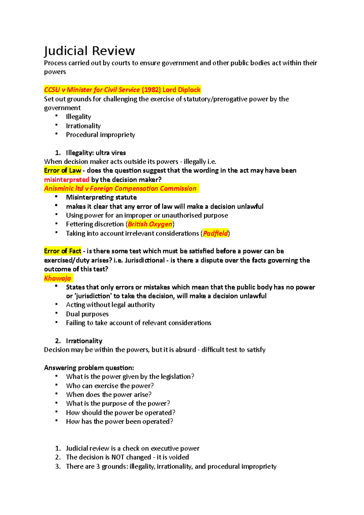 Judicial Review - Lecture - Judicial Review Process Carried Out By ...