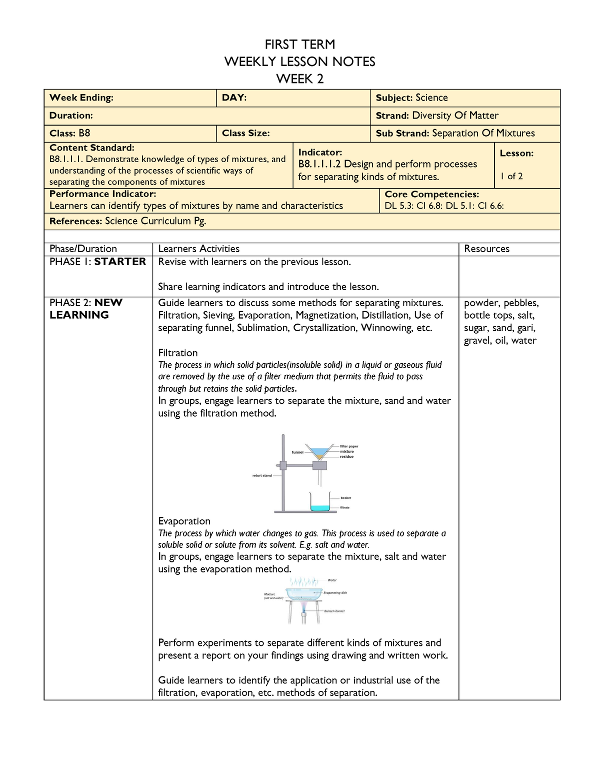 Basic 8 Term 1 Week 2 Science - FIRST TERM WEEKLY LESSON NOTES WEEK 2 ...