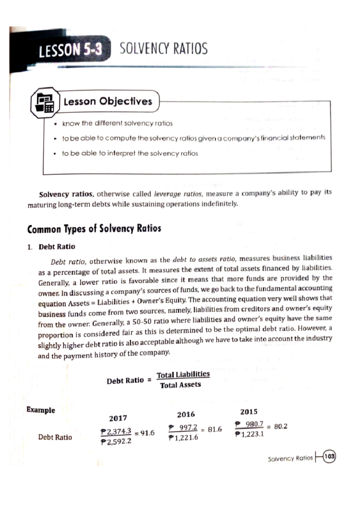 Solvency Ratios - Janelle Gomendoza - Financial Accounting and ...
