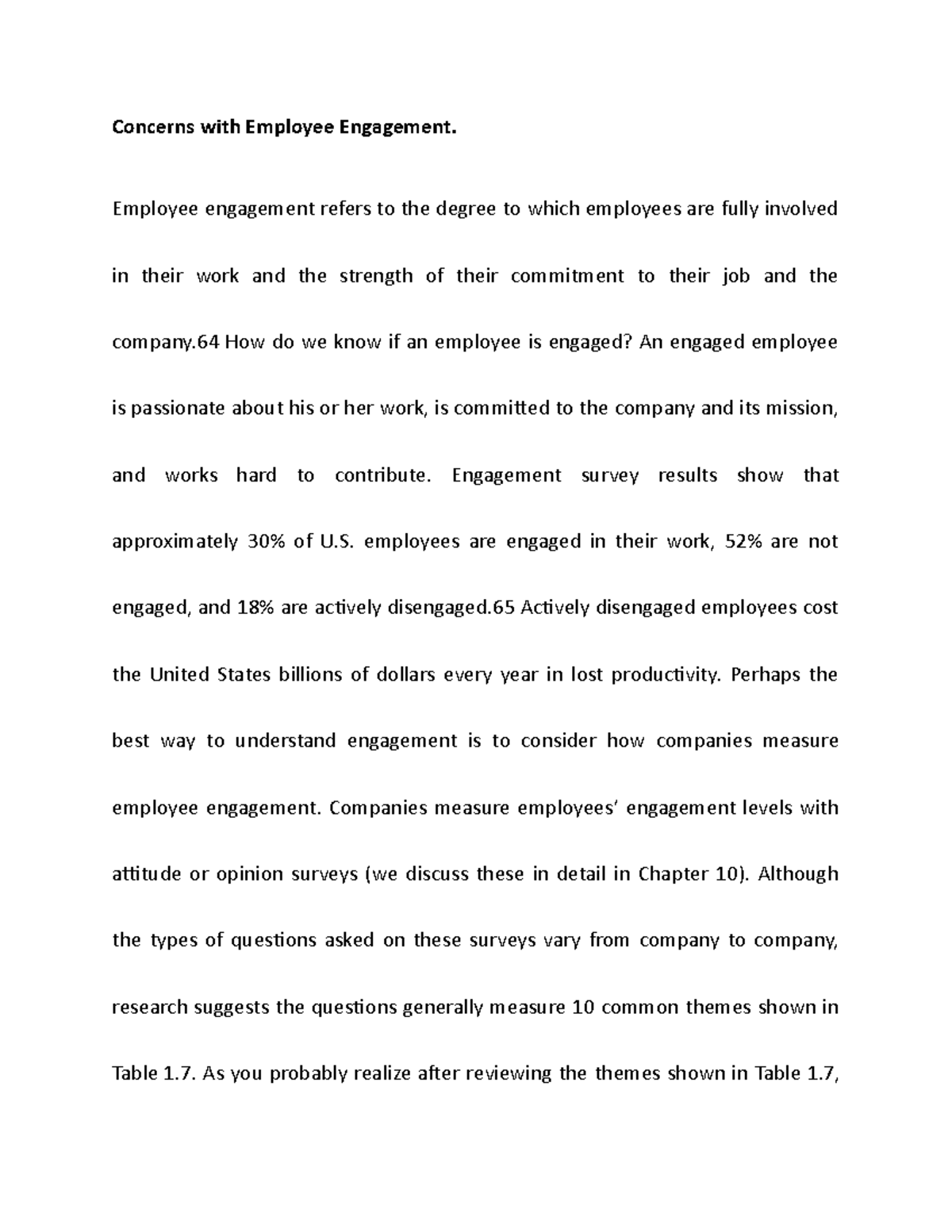 HRM-Concerns with Employee Engagement - Employee engagement refers to ...