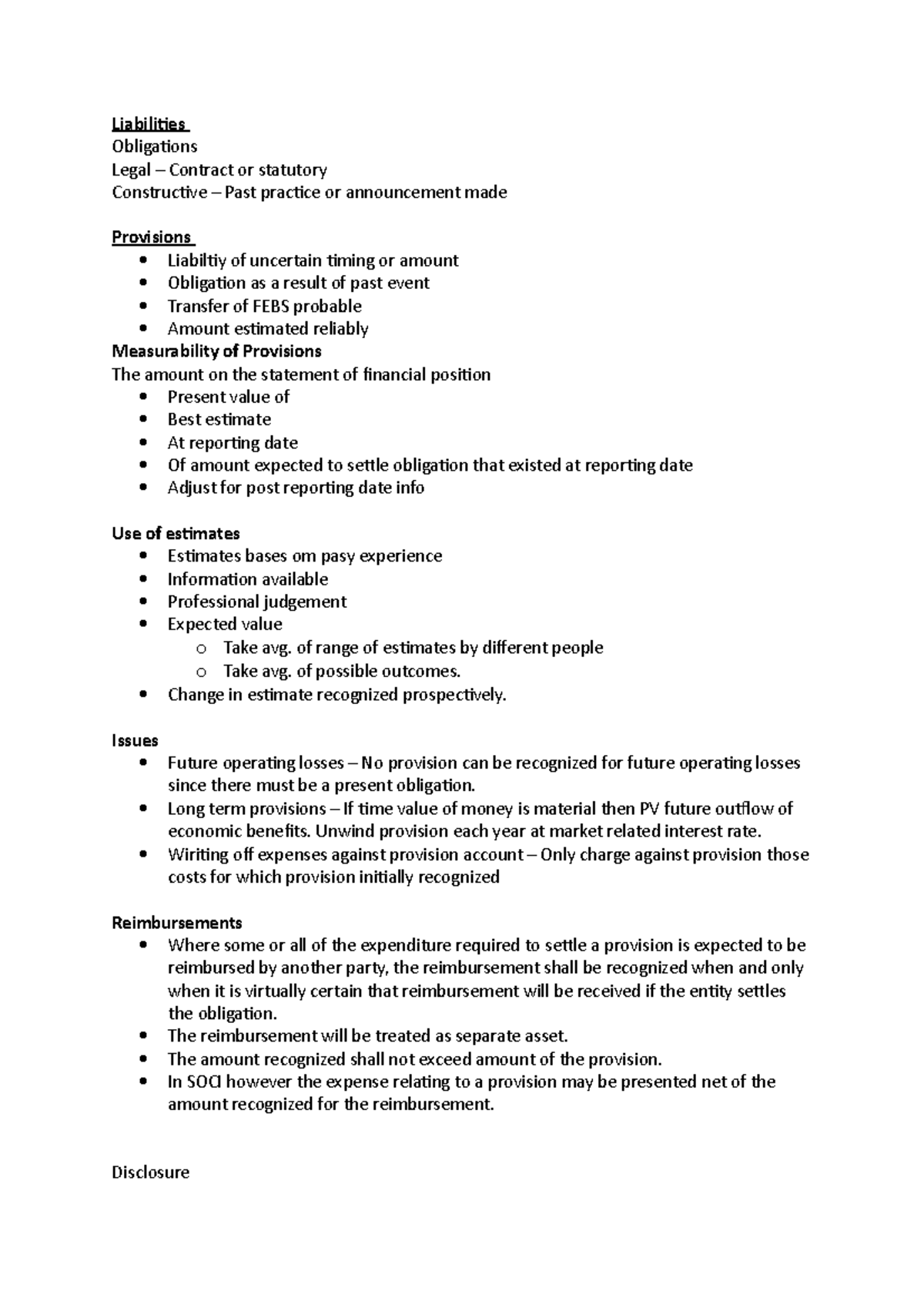 Summary Document - Liabilities Obligations Legal – Contract or ...