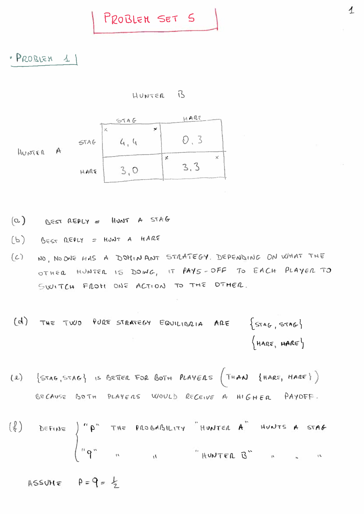 Problem Set 5 Solutions - BEE2025 - Exeter - Studocu