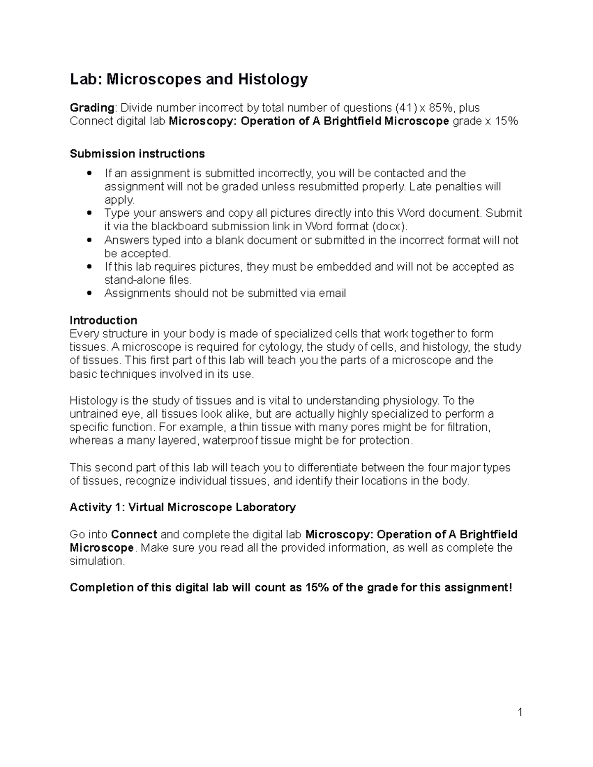 Lab Micro Hist - homework - Lab: Microscopes and Histology Grading ...