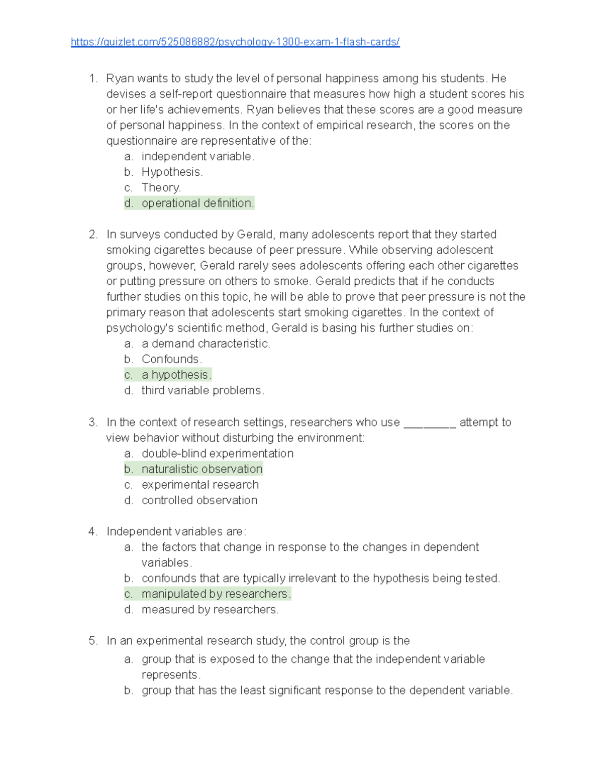 PSY Chapter 2 - Quiz - Try Using Flashcards To Remember - Ryan Wants To ...