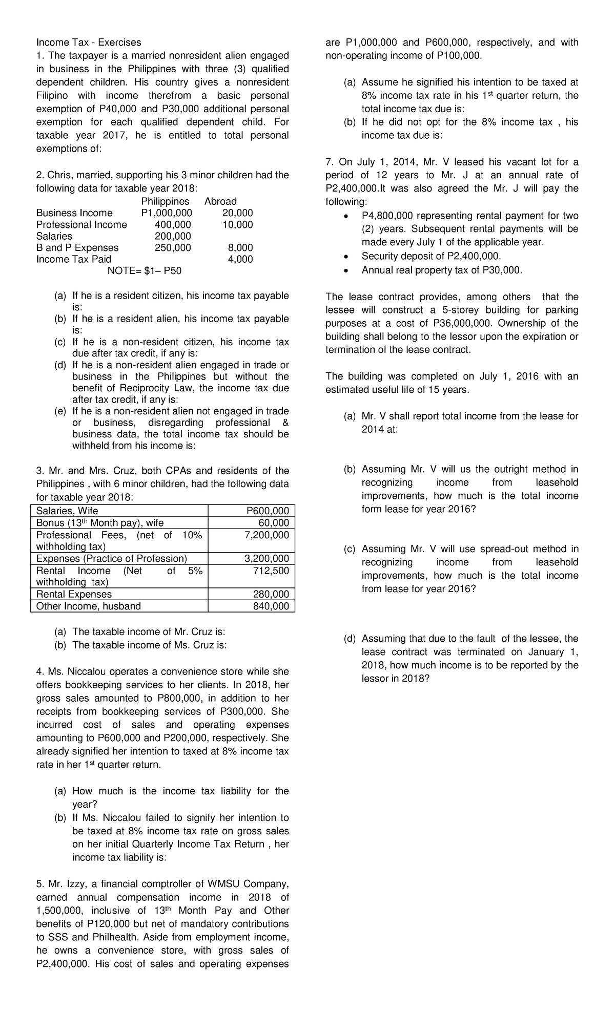 pdfcoffee-accounting-is-funnn-income-tax-exercises-the-taxpayer