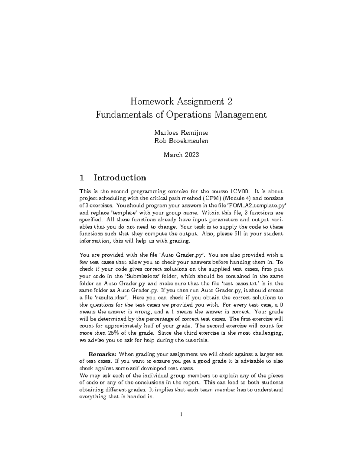 operation management assignment 2