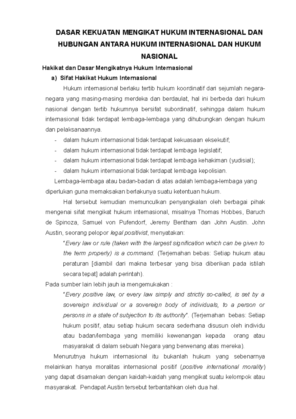 Materi HI - Hubungan HI Dengan Hukum Nasional - DASAR KEKUATAN MENGIKAT ...