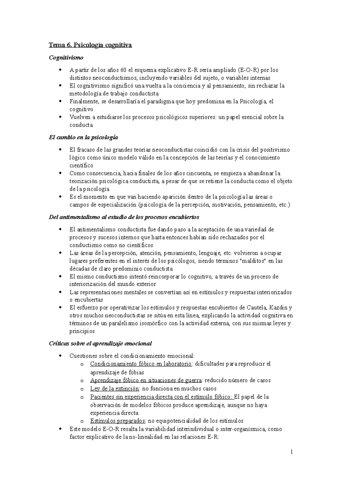Tema 6 Psicología Cognitiva Tema 6 Psicología Cognitiva Tema 6 Psicología Cognitiva Tema 6 Psicología Cognitiva