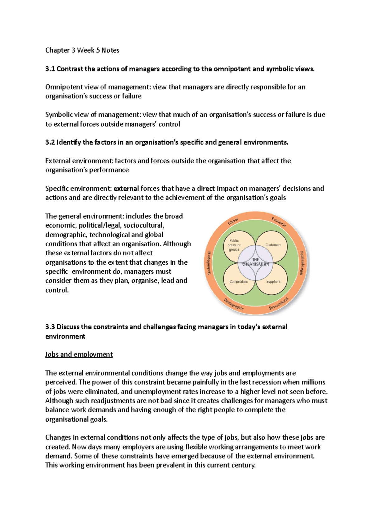 Chapter 3 Week 5 Notes - Chapter 3 Week 5 Notes 3 Contrast the actions ...