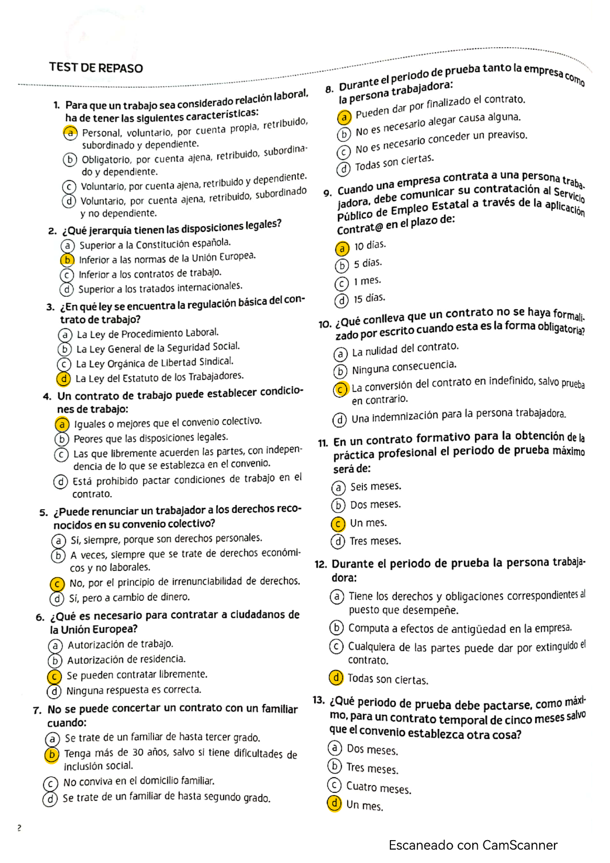 Test Tema 1 Rrhh - Test - Gestión Recursos Humanos - Studocu