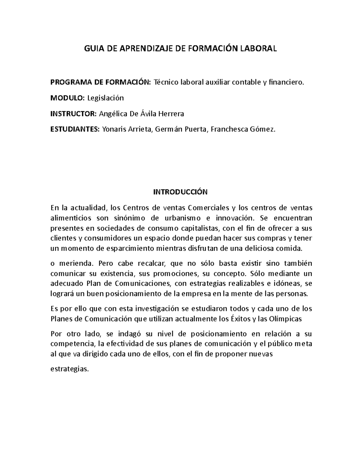 2 Guia De Aprendizaje De Formación Laboral Guia De Aprendizaje De