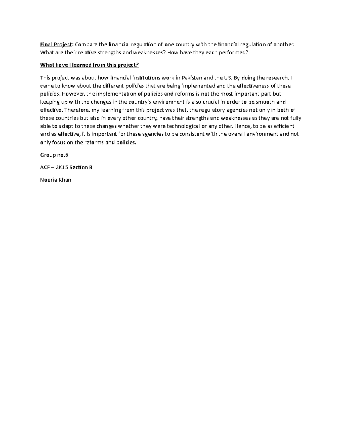 Final Project Individual Output - Final Project: Compare the financial ...