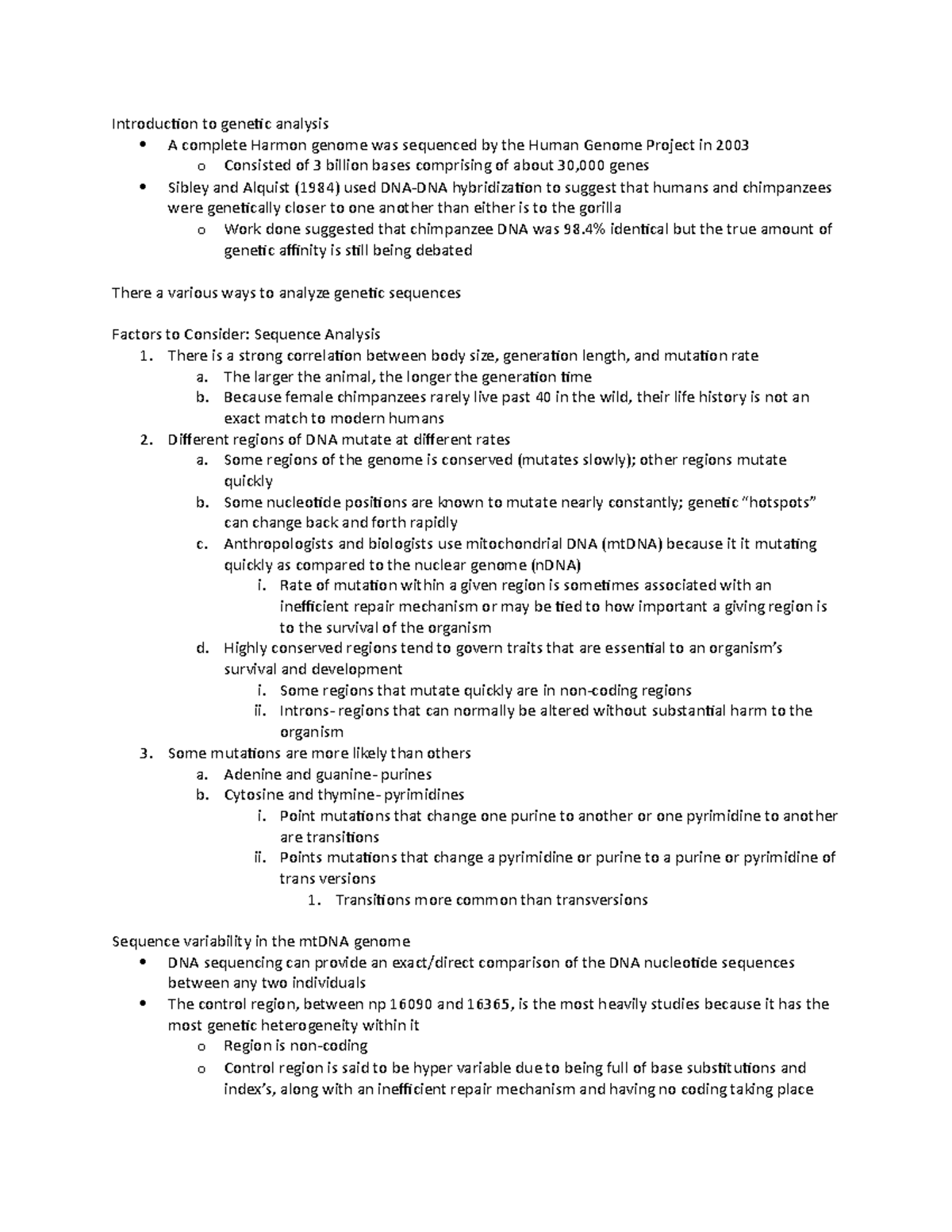 Introduction to Genetic Analysis - Introduction to genetic analysis A ...