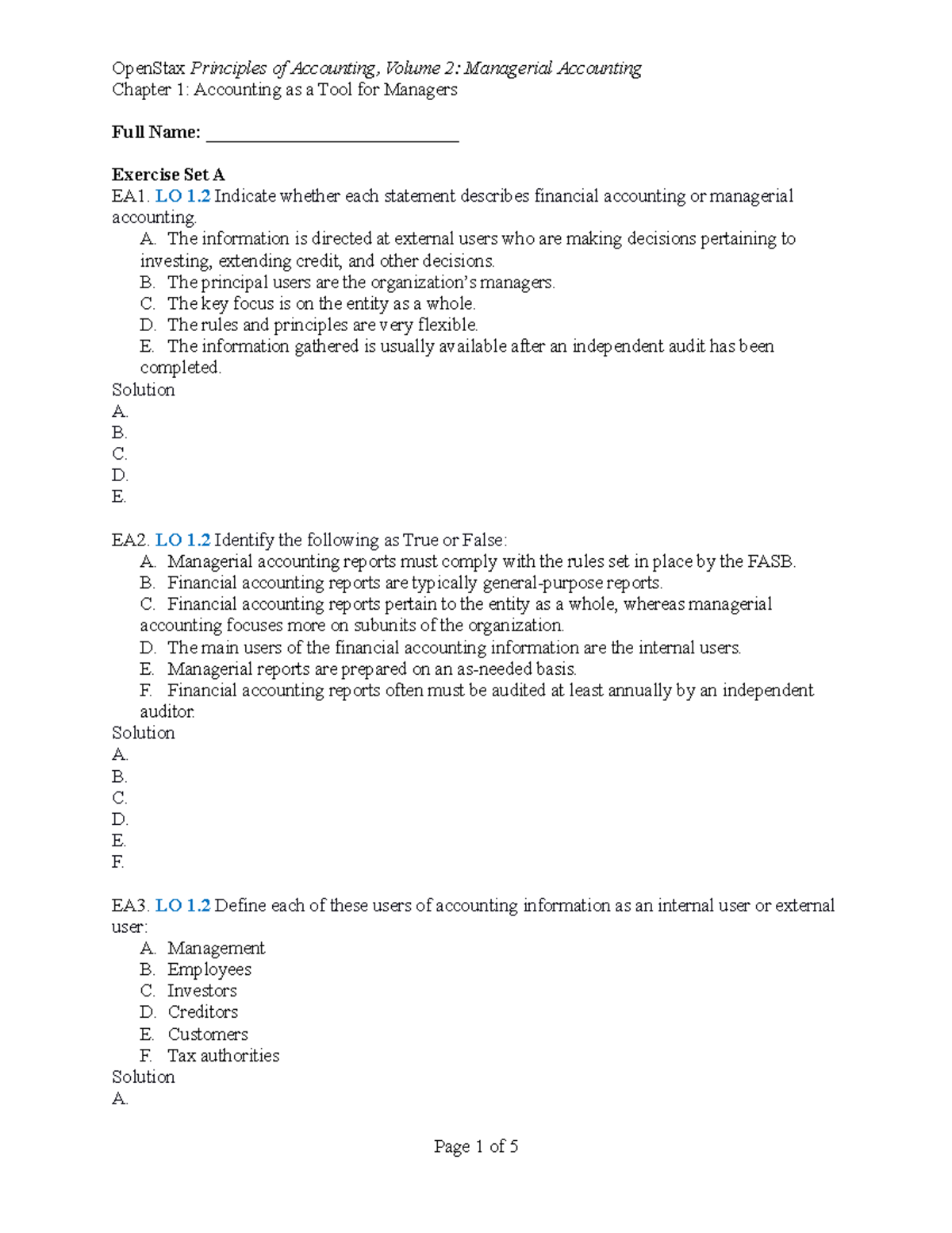 Managerial Accounting Ch01 ES - OpenStax Principles of Accounting ...