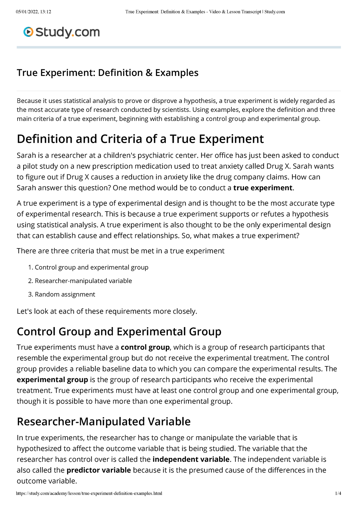 Scientific Experiment, Types & Examples - Video & Lesson Transcript