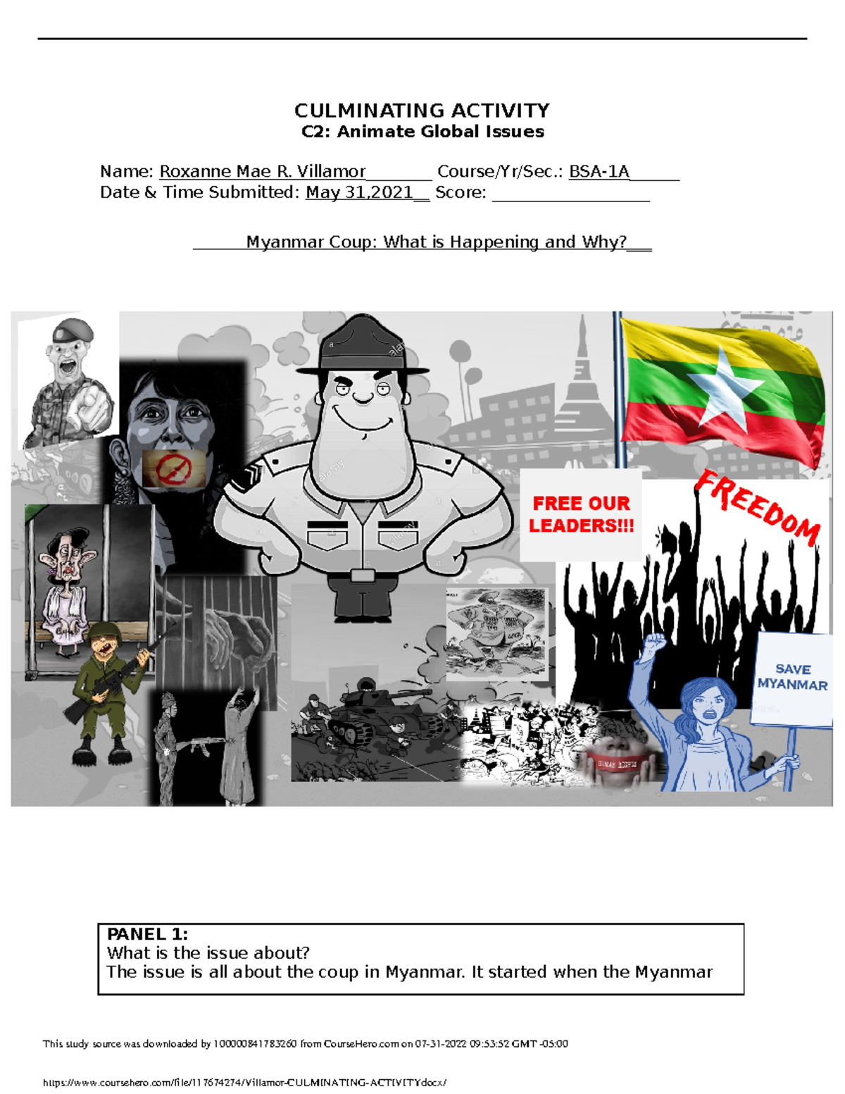 Villamor Culminating Activity - CULMINATING ACTIVITY C2: Animate Global ...