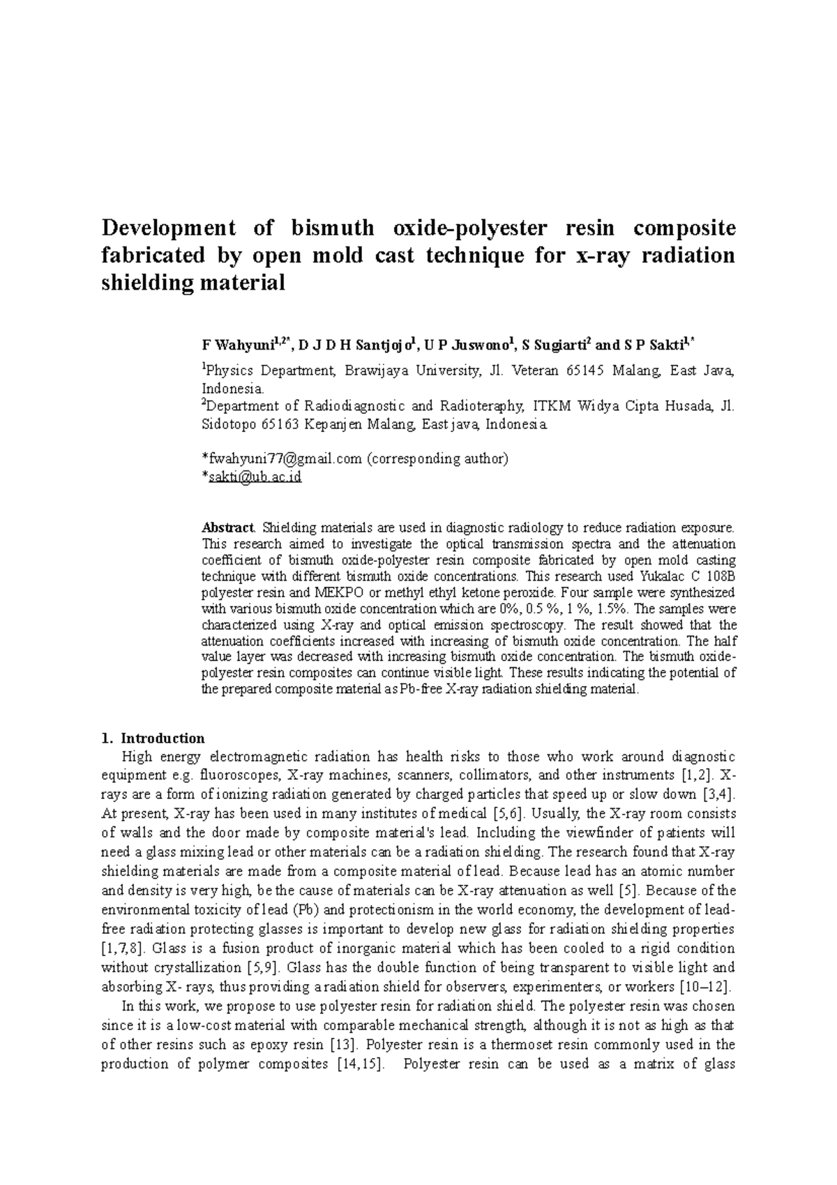 Untitle Article - 69449598 - Development of bismuth oxide-polyester ...