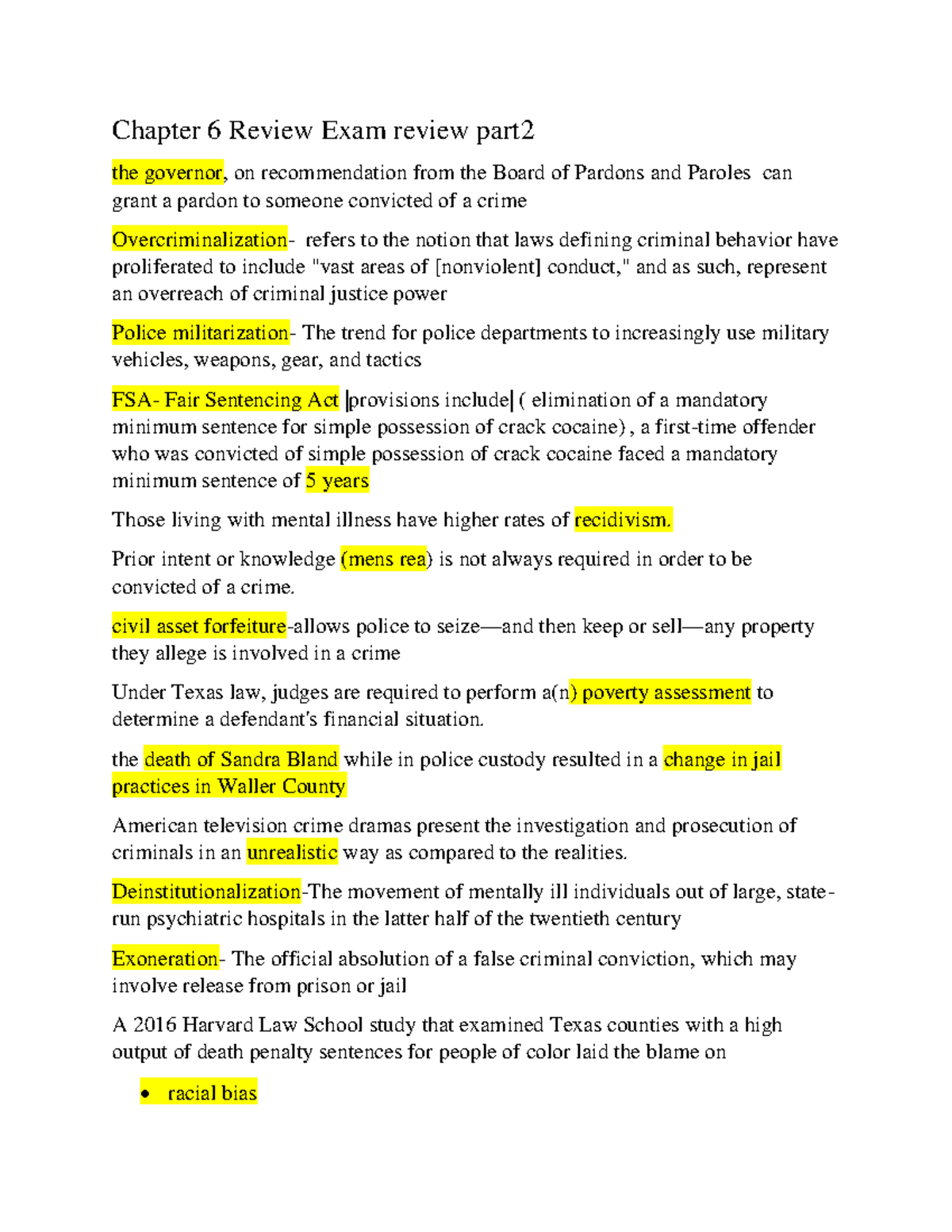 Chapter 6 Review Exam review part2 - Prior intent or knowledge (mens ...