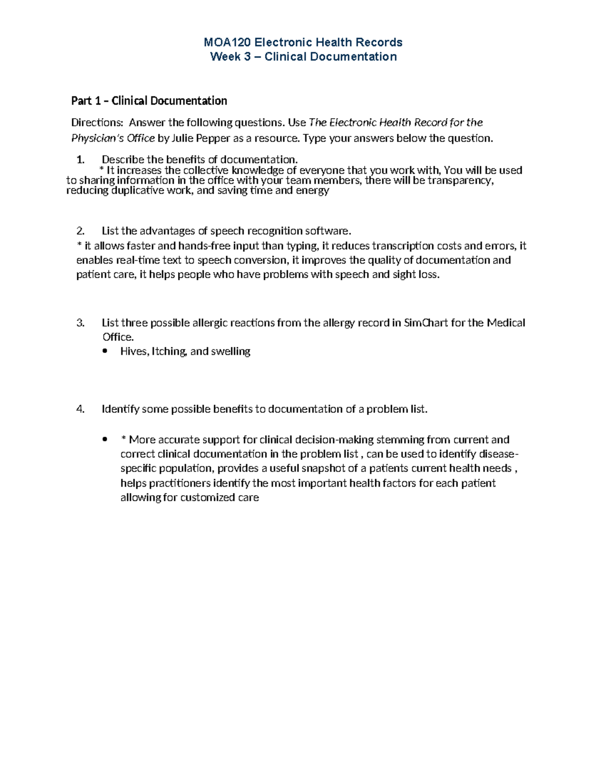 Wk3Assignment - Medical Terminology - MOA120 Electronic Health Records ...