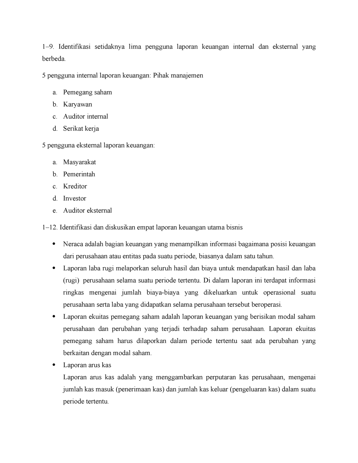 24 - 5 Pengguna Internal Laporan Keuangan: Pihak Manajemen A. Pemegang ...