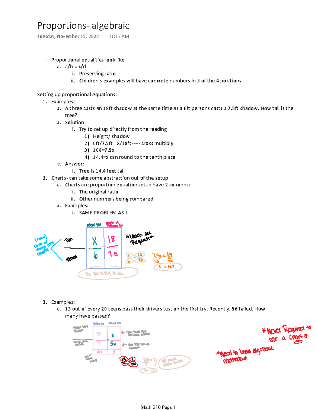 Proportions- algebraic - Proportional equalities look like a/b = c/d i ...